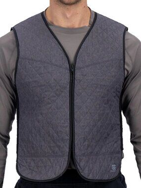 FIELDSHEER Hydrologic Cooling Vest Lightweight Quilted Front Zip Grey XL